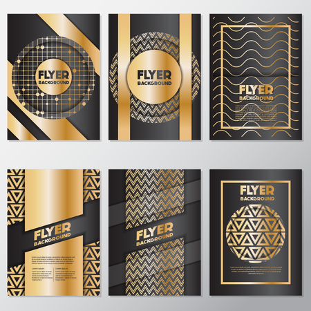 Gold banner background flyer style Design Template,Vector Illustrationのイラスト素材