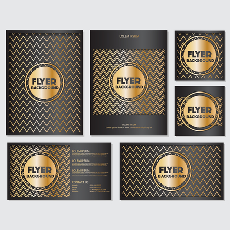 Gold banner background flyer style Design Template,Vector Illustrationのイラスト素材