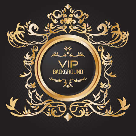 Gold background flyer style Design Template,Vector Illustrationのイラスト素材