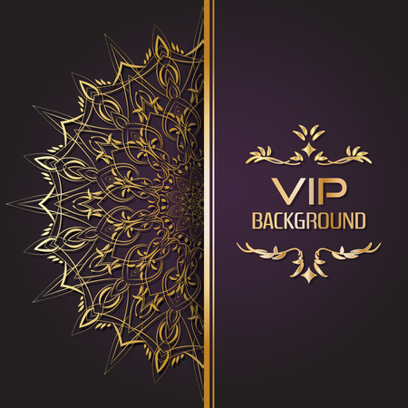 Gold background flyer style Design Template,Vector Illustrationのイラスト素材