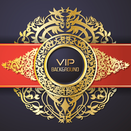Gold background flyer style Design Template,Vector Illustrationのイラスト素材