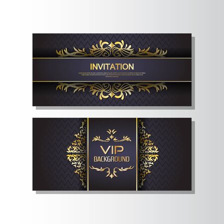 Gold background flyer style Design Template,Vector Illustrationのイラスト素材