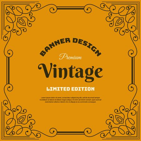 Vintage background lable style Design Template,Vector Illustrationのイラスト素材
