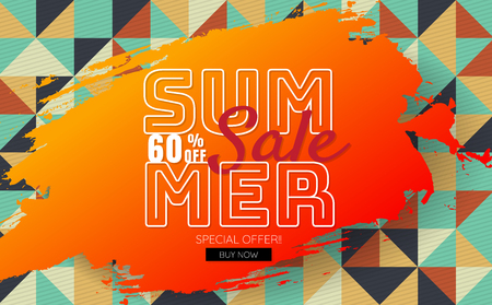 summer sale template banner Vector background for banner, poster, flyerのイラスト素材