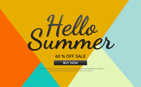 summer sale template banner Vector background for banner, poster, flyerのイラスト素材