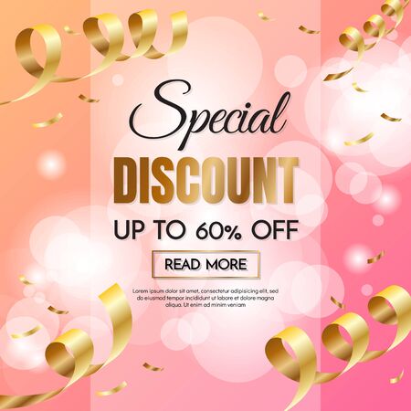 gift box sale template banner Vector background for banner, poster, flyerのイラスト素材