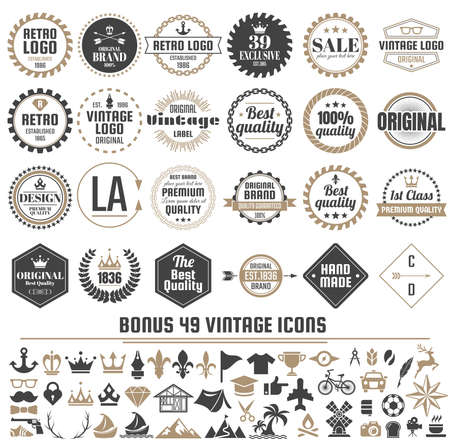 Vintage Retro Vector Labels for banner, poster, flyerのイラスト素材