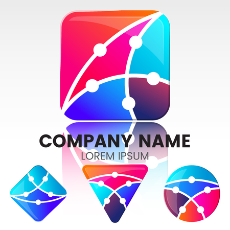 Modern Minimal Vector Logo for banner, poster, flyerのイラスト素材