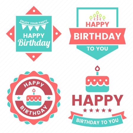Happy Birthday Vector Logo for banner, poster, flyerのイラスト素材