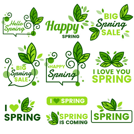Spring Retro Vintage Vector Label for bannerのイラスト素材
