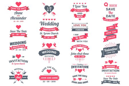 Wedding Retro Vintage Vector Label for bannerのイラスト素材