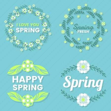 Spring Retro Vintage Vector Label for bannerのイラスト素材