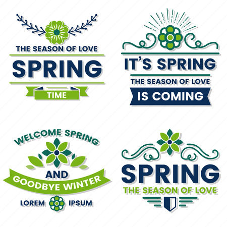 Spring Retro Vintage Vector Label for bannerのイラスト素材