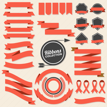 Ribbon Vintage Vector Logo for banner, poster, flyerのイラスト素材
