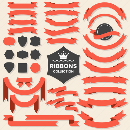 Ribbon Vintage Vector Logo for banner, poster, flyerのイラスト素材