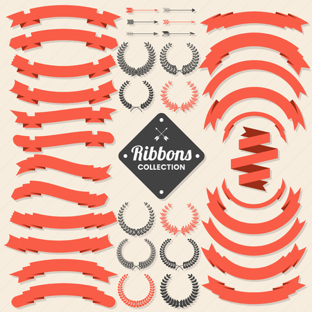 Ribbon Vintage Vector Logo for banner, poster, flyerのイラスト素材