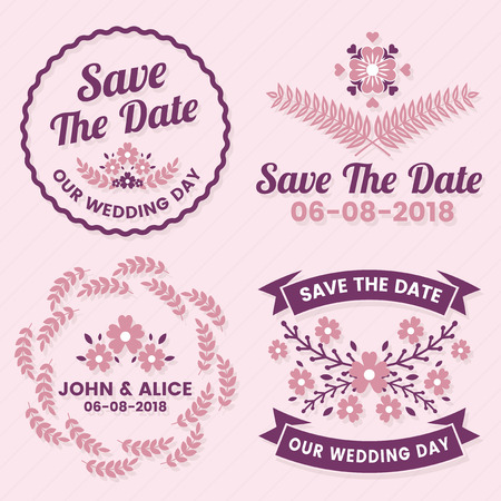 Wedding Retro Vintage Vector Label for bannerのイラスト素材