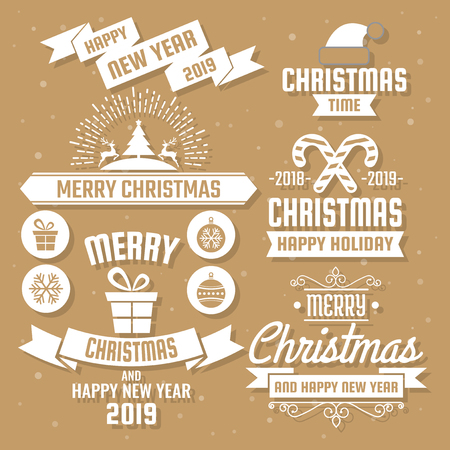 Christmas Vector Logo for banner, poster, flyerのイラスト素材
