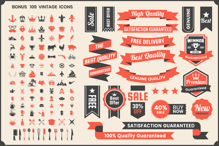 Vintage Retro Vector Logo for banner, poster, flyerのイラスト素材