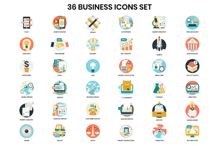 Business icons set for business, marketing, managementのイラスト素材