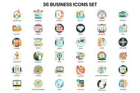 Business icons set for business, marketing, managementのイラスト素材