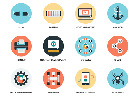 Business icons set for business, marketing, managementのイラスト素材