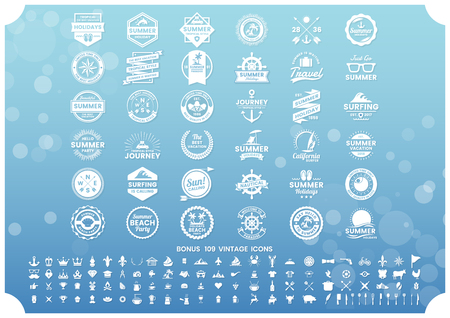 Summer Retro Vector for banner, poster, flyerのイラスト素材