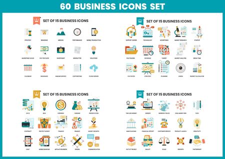 Business icons set for business, marketing, managementのイラスト素材
