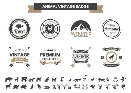 Animal Vintage Vector for banner, poster, flyerのイラスト素材