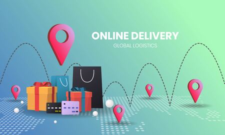 online shopping Vector for banner, poster, flyerのイラスト素材