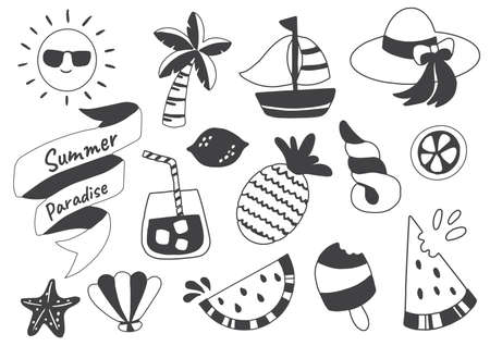 Summer label Vector for banner, poster, flyerのイラスト素材