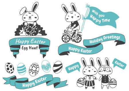Easter Vector illustration for banner, poster, flyerのイラスト素材