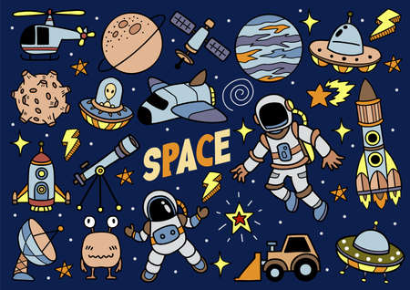 space and cosmos illustration Vector for banner, poster, flyerのイラスト素材