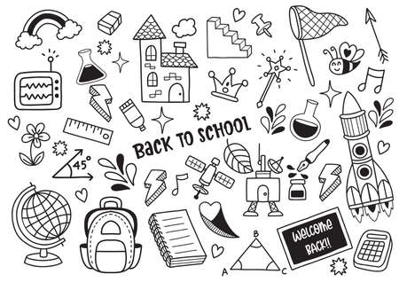 back to school illustration Vector for banner, poster, flyerのイラスト素材