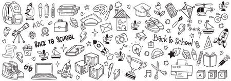 back to school illustration Vector for banner, poster, flyerのイラスト素材