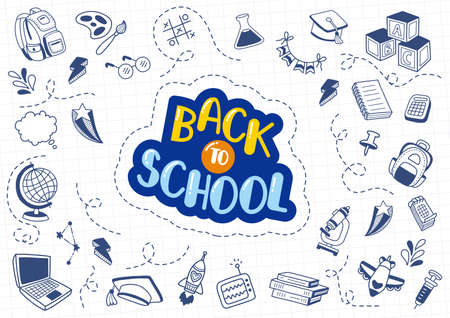 back to school illustration Vector for banner, poster, flyerのイラスト素材