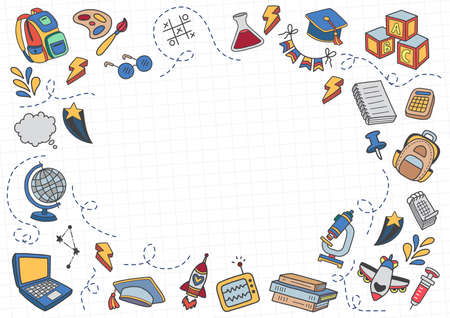 back to school illustration Vector for banner, poster, flyerのイラスト素材