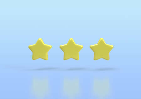 Glossy yellow stars rating feedback concept illustration for business idea concept...