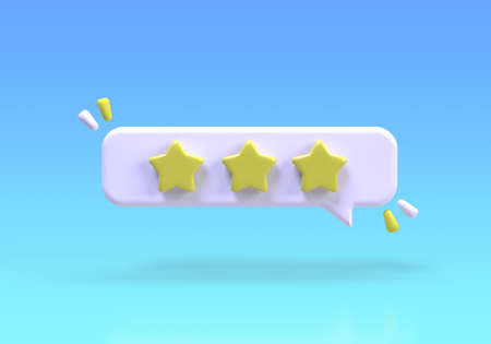 Glossy yellow stars rating feedback concept illustration for business idea concept...