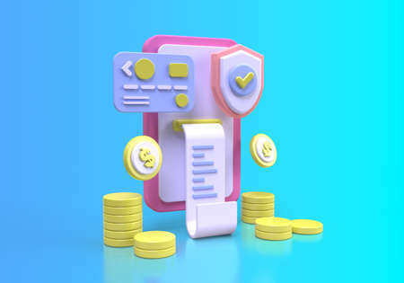 online shopping security concept illustration Landing page template for business idea concept...
