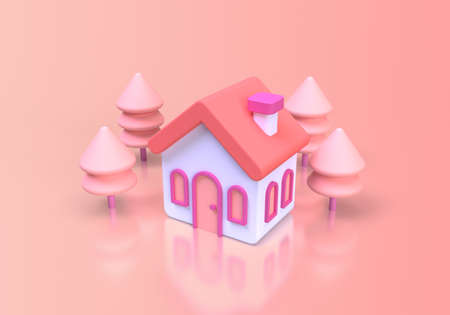 minimal house real estate concept illustration Landing page template for business idea concept...