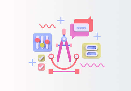 Web development for UI UX design concept illustration Landing page template business idea background...