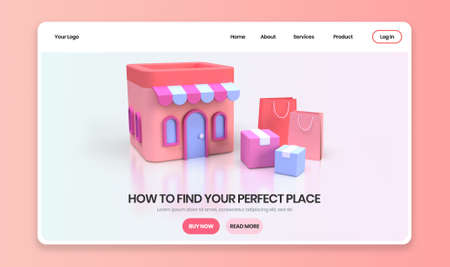 house for sale real estate concept illustration Landing page template for business idea concept...
