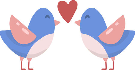 Hand Drawn valentine's day bird illustration isolated on backgroundのイラスト素材