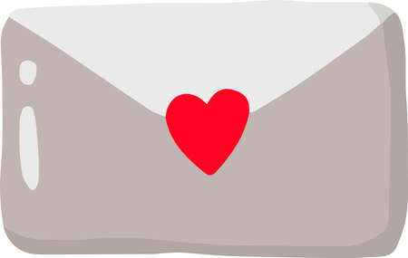 Hand Drawn letter of love illustration isolated on backgroundのイラスト素材