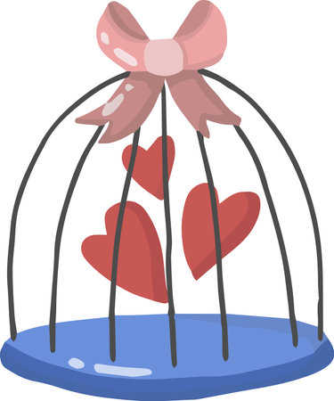 Hand Drawn heart cage illustration isolated on backgroundのイラスト素材
