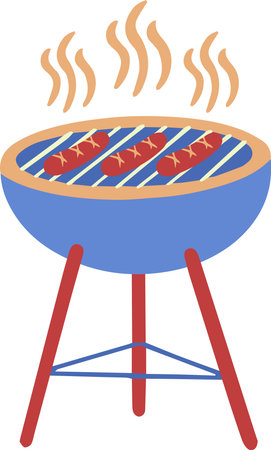 Hand Drawn grill illustration isolated on backgroundのイラスト素材