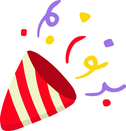 Hand Drawn party fireworks illustration isolated on backgroundのイラスト素材