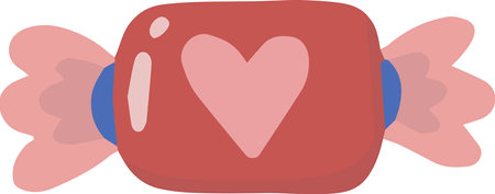 Hand Drawn heart shaped candy illustration isolated on backgroundのイラスト素材