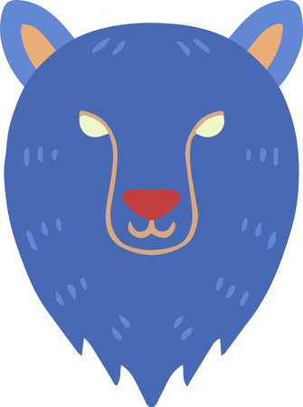 Hand Drawn bear face illustration isolated on backgroundのイラスト素材
